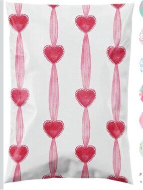 40 Heart Stripe Premium Poly Mailers 10x13 Waterproof + Puncture Resistant